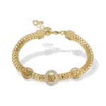 Stainless Steel Unisex Gold Freesize Stainless Steel Loose Bracelet (Gold Plated)