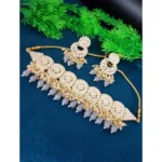 BS  Women's Necklace Chowker Set (Grey, Free Size)