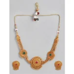 BS Women's Rose Gold Plated Alloy Necklace & Earings Set (Multicolor)