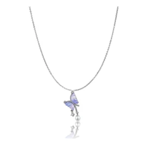 BS  Women's Stainless Steel Butterfly Dailywear Pendent Delicate Chain (Silver Plated)