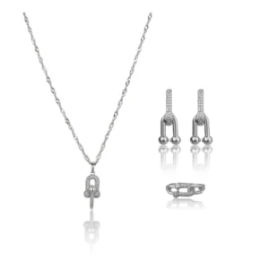 BS Women's Stainless Steel Unique Design Silverpolish Combo Jewelry (Silver Plated)