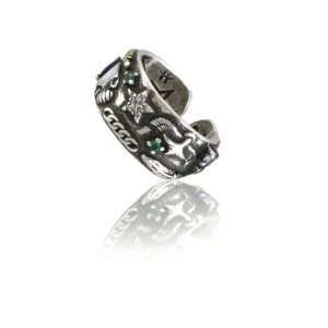 BS Stainless Steel Imported High-Quality Office Wear Freesize Ring (Silver Plated)