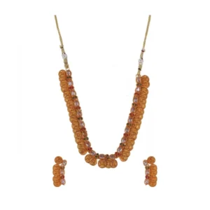 BS Women's Elegent Laxmi Coin Shape Jewellery Chowker Set (White, Free Size)