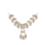 BS  Women's Rose Gold Plated Alloy Matha Patti (White)