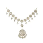 BS Women's Rose Gold Plated Alloy Matha Patti (White)