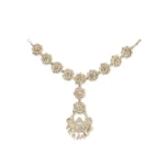 BS Women's Rose Gold Plated Alloy Matha Patti (White)