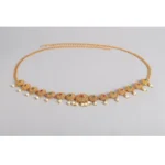 BS Women's Rose Gold Plated Alloy Hip Belt Kamarband (Red & Green)