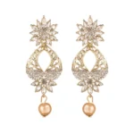 BS Women's Rose Gold Plated Alloy Earrings (White)