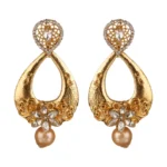 BS  Women's Rose Gold Plated Alloy Earrings (White)