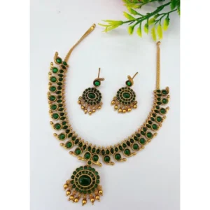 BS Women's Classic Kampu Necklace Set (Green, Free Size)
