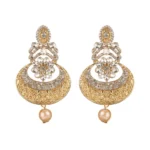 BS Women's Rose Gold Plated Alloy Earrings (White)