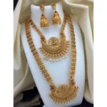 BS Women's Traditional Haram Necklace and Earrings Set (Combo, Free Size)