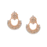 BS  Women's Rose Gold Plated Alloy Earrings (White)