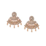 BS Women's Rose Gold Plated Alloy Earrings (White)