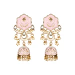 BS Women's Rose Gold Plated Alloy Earrings (Pink)
