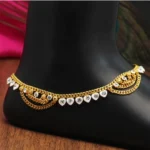 BS Women's White Color Rhinestone Anklets (Free Size: Upto 10")