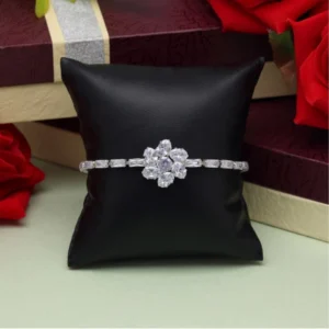 BS Women's White Color Rhinestone Adjustable Bracelet