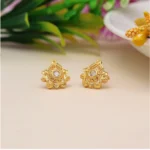BS Women's Stud Gold Plated Earrings