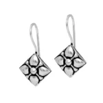 BS Women's Square Shape Oxidised Silver Plated Stud Brass Earrings