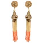 BS  Women's Rose Gold Plated Alloy Earrings (Multicolor)