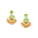 BS Women's Rose Gold Plated Alloy Earrings (Light Green)