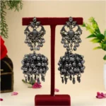 BS  Women's Silver Color Oxidised Earrings