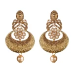 BS Women's Rose Gold Plated Alloy Earrings (Gold)