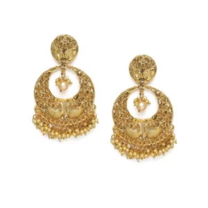 BS Women's Rose Gold Plated Alloy Earrings (Gold)