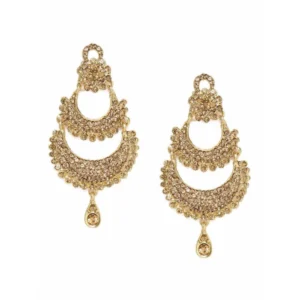 BS Women's Rose Gold Plated Alloy Earrings (Gold)