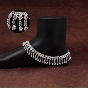 BS Women's Silver Color Anklets (Free Size: Upto 10")