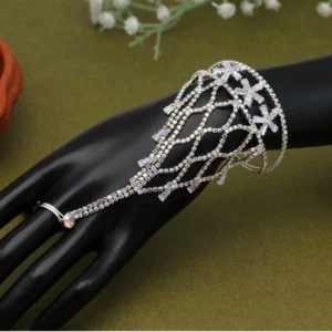 BS Women's White Color Hathphool Adjustable Bracelet