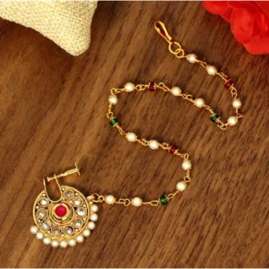 BS Women's Maroon & Green Color Nose Nath