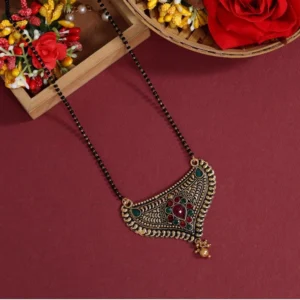 BS Women's Maroon & Green Color Mangalsutra