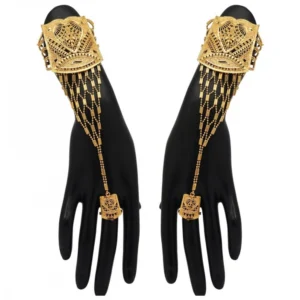 BS Women's Gold Plated Hathphool Adjustable Chain