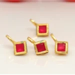 BS  Women's Rani Color Kundan Nose Pin Combo Of 4 Pieces