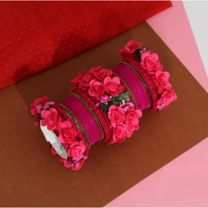 BS  Women's Rani Color Floral Bangles Set: 2.4