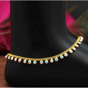 BS Women's Rainblow Color Rhinestone Anklets (Free Size: Upto 10")