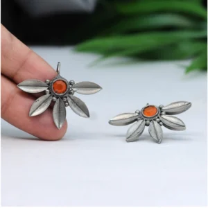 BS  Women's Orange Color Oxidised Earrings