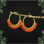 BS Women's Orange Color Antique Hoop Earrings