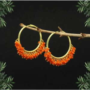 BS Women's Orange Color Antique Hoop Earrings