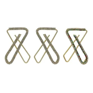 BS  Women's Multi Color Use Saree Hijab Pins Safety Pins Stone Brooch Clip On X Pins For Women Combo Of 3 Pieces