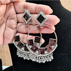 BS Women's Black Color Oxidised Earrings