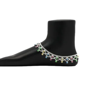 BS  Women's Multi Color Rhinestone Anklets (Free Size: Upto 10")