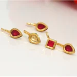 BS Women's Assorted Color Kundan Nose Pin Combo Of 5 Pieces