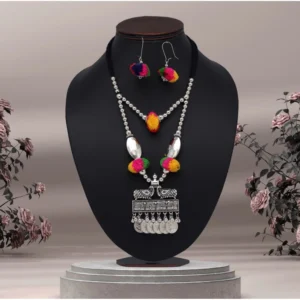 BS Women's Multi Color Oxidised Necklace Set