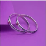 BS Silver Color 1 Pair Of Oxidised Kids Bangles Size: 1.6
