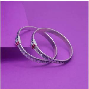 BS Silver Color 1 Pair Of Oxidised Kids Bangles Size: 1.6