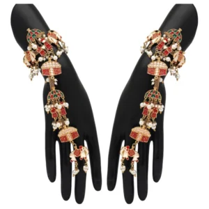 BS Women's Multi Color Meenakari Work Hathphool Adjustable Chain