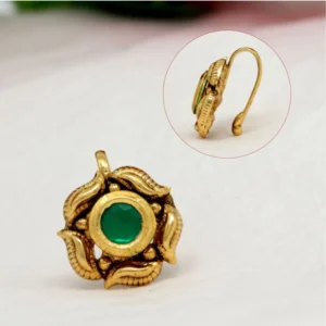 BS Women's Multi Color Kundan Nose Pin Combo Of 4 Pieces