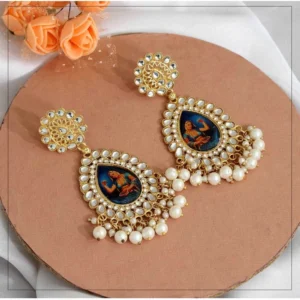 BS Women's Multi Color Kundan Kundan Earrings